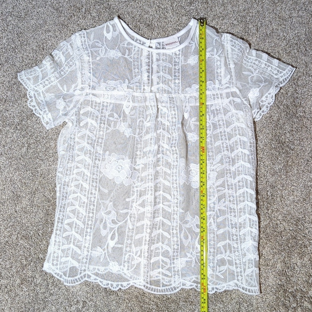 Merona see through top, size small, white - Picture 2 of 5